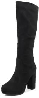 QUEEN HELENA Stivali Alti con Tacco Largo e Plateau Donna ZM9213