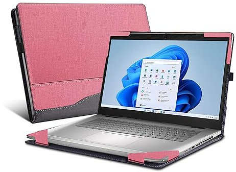 Laptop Cover for Dell inspiron 16 7635 7640 Vostro 5620 5625 5630 7610 7620 7630 7640 2-in-1 Case All Inclusive Drop Case 16inch PU Leather Inside Pocket Cover (Pink)
