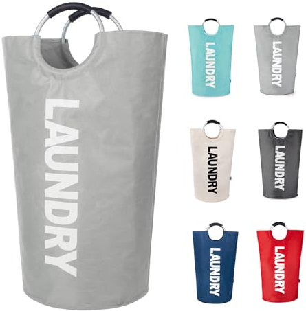 Twira - 100L Large Laundry Hamper - Standing Laundry Hamper - Laundry Basket with Padded Handles - Foldable Waterproof Clothes Bin - Clothes Basket for Bathroom, Laundry