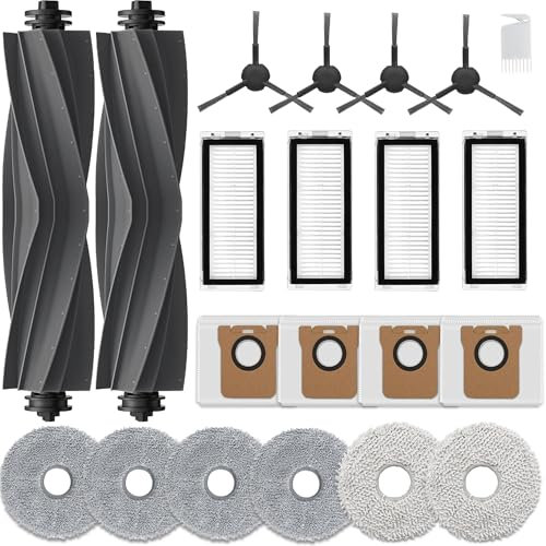 AVAENZO Zubehör für Dreame L20 Ultra 2 Hauptbürste 6 Wischpads 4 Filter 4 Seitenbürste 4 Staubsaugerbeutel Staubsauger Ersatzteile