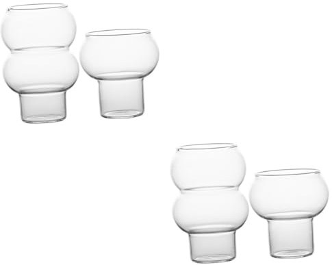 Zerodeko 4 Pz Bicchiere Di Succo Di Tazze Trasparenti Tazza Da Tè in Tazza Da Caffè in Trasparente Tazza Di Caffè Trasparente Vasetto Di Yogurt Cocktail