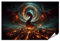 islandburner Poster Drache speit Feuer über der Stadt Fantasy Feuerdrache Premium Bild Bilder Fotodruck