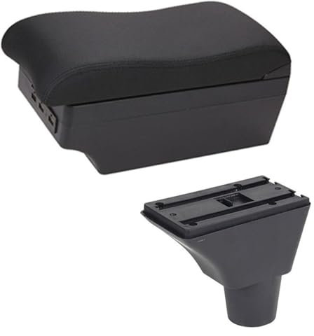 Boîte Rangement Centrale Pour Seat Pour Ibiza 6j Pour Ibiza 6L Boîte D'accoudoir De Voiture Décoration De Contenu De Magasin Central Avec Porte-gobelet USB (Couleur : E2 Black Line)