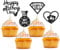 Happy Father's Day Cupcake Toppers 12Pcs Glitter Best Dad Cake Toppers Fathers Day Cake Decoration Mustache Tie Dad Paper Cupcake Picks for Father's Day Theme Party Supplies A7HSFQCP