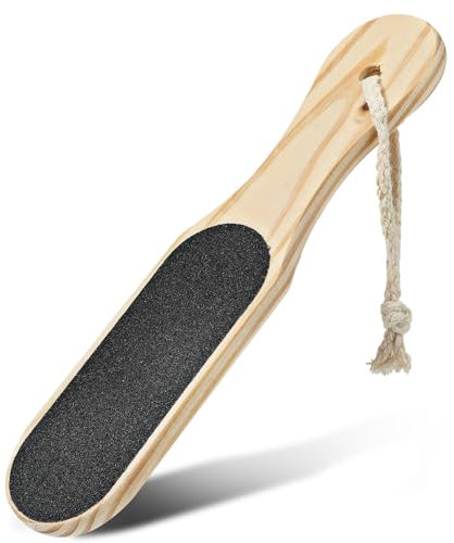 JIEYAO Wood Foot File, Double Sided Pedicure File with Lanyard Callus Remover Foot Rasp Heel Scraper for Remove Hard Skin Dead Skin Foot Care on Wet and Dry feet
