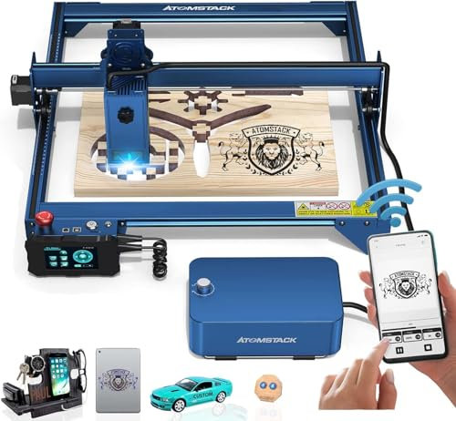 ATOMSTACK 20W Laser Graviermaschine, Laser Cutter Lasergravur Maschine Lasergravierer mit Dual Pumpen Air Assist Kit, 32 Bit Motherboard für Holz, Metall, Arbeitsbereich 410x400 mm