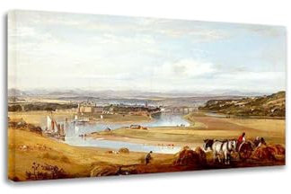 Berühmte Wandkunst, „Perth aus dem Süden“, Ölgemälde-Reproduktionen, abstrakte klassische Leinwand druck Dekoration, modernes großes Leinwand-Kunst-Wandposter, 40 x 64 cm, rahmenlos