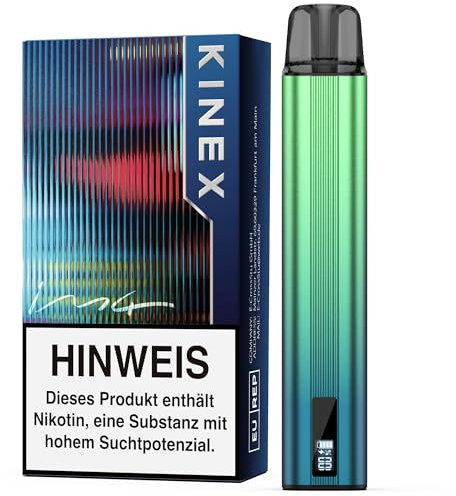 KINEX E-Zigarette Starterset Komplett, IM4 Easy Dampfer Pod System, Nachfüllbar, Aufladbar Vape für den Starters, Ohne Liquid Ohne refill (Grün Blau)