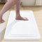 smiry Memory Foam Bath Mat, 60 x 90 cm, Extra Soft Non-Slip Bathroom Mat, Super Absorbent Quick Dry Bath Mats for Bathroom, Thick, Comfortable, Machine-Washable Bathroom Floor Rug, White