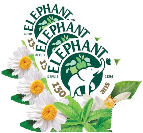 Elephant, Infusion Nuit tranquille, Goût Verveine, Camomille et Tilleuil, Certifié Rainforest Alliance, Ingrédients d'Origine 100% Naturelle, 20 Sachets Pyramid (Lot de 3)