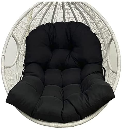 KXAOXGRC Egg Swing Hängesessel-Kissen, Abnehmbares Hängestuhl-Sitzkissen, Ersatz for Gartenschaukelkissen, Eierschaukelkissen(Black)