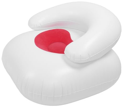Bequemer Herzförmiger Aufblasbarer Loungesessel, Weicher Aufblasbarer Stuhl für Kinderzimmer, Praktisches Aufblasbares Design (Rot)