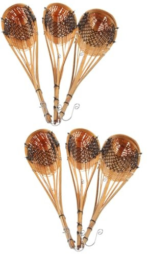 BESPORTBLE - Juego de 2 cestas colgantes de tela, cesta de manta de maramo, decoración de fábrica, suspensión orquídea, perchas para plantas al aire libre, cesta de flores de bambú, 3 piezas x 2