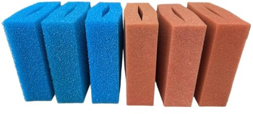 Koi- und Bonsaipark Herdecke Ersatzschwamm Set passend für Oase Biosmart 14-16000 Teichfilter 3 x grob blau 3 x fein rot