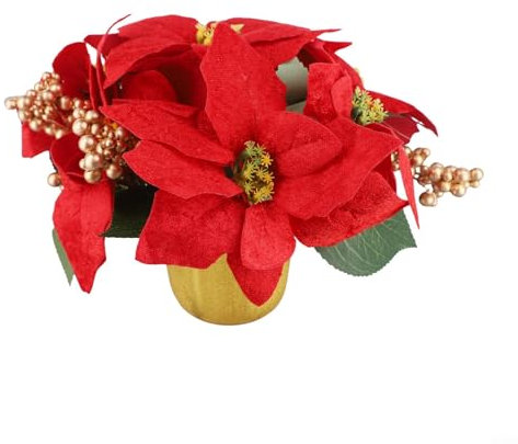 Elegante bouquet di stelle di Natale rosso, decorazione natalizia indispensabile per l'atmosfera festiva