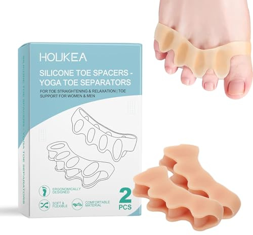 ZHITENG 2 Pièces Séparateur orteils, Silicone Séparateurs D'orteils Ecarteur Orteil Protection D'orteils Unisexe Toe Spacer, pour Éviter les Frottements Soulager la Pression (Taille Unique)