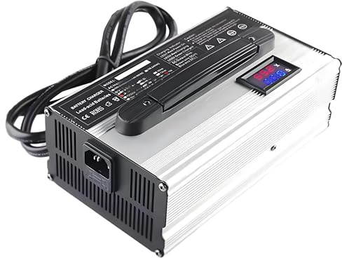 Lzyjck Chargeur De Batterie 48 V Chargeurs De Batterie Plomb-Acide 48 V 15 A avec Multiples Options De Sortie pour Chariot Élévateur, Voiturette De Golf, Etc.,Argent,2#