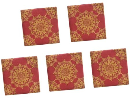 100 Stück Einweg Bankettservietten, Zweilagig, Papier, Hochzeit | Bordeauxrot Bedruckt, 5 Stück, Saugfähig, für Neujahrsparty und Weitere Anlässe