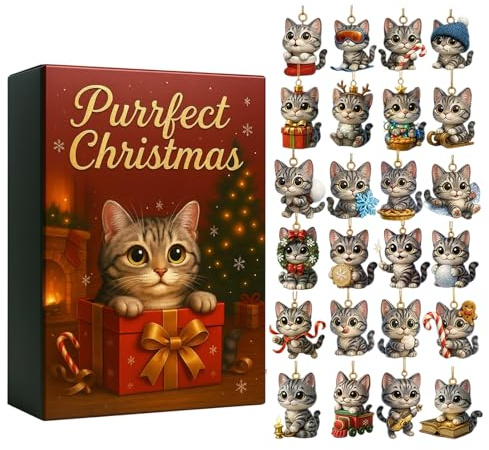 Weihnachts-Countdown-Kalender,24-teilige 2D Acryl Countdown Dekorationen