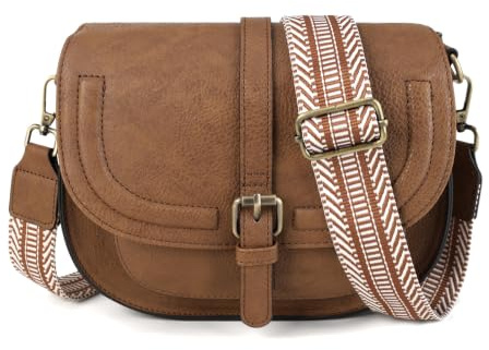 AFKOMST Umhängetasche Damen Klein, Frauen PU Leder Schultertaschen, Handtasche Damen, mit Verstellbar Abnehmbar Schultergurt