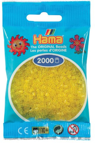 Hama Perlen 501-14 - Mini-Perlen 2000 Stück transparent/gelb