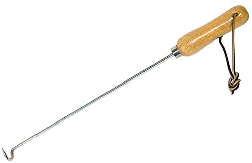 Best Sporting BBQ Wendehaken I Grillwender Edelstahl I Top Ergänzung Grillbesteck I Fleischhaken Edelstahl, rostfrei mit naturbelassenem Holzgriff I Fleisch Haken