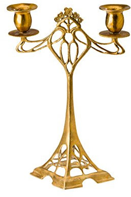 aubaho Kerzenständer 28cm Kerzenleuchter Antik-Jugendstil-Stil Candlestick