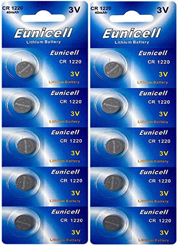 Eunicell - 10 pile a bottone al litio CR1220 da 3 V