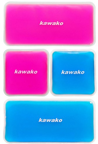 4 Kalt-Warm Gel Kompressen Mehrfachkompressen Kühlpads Mikrowellen geeignet - 4er Set in blau und pink ideal zur Schwerzbehandlung, wiederverwendbar