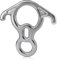 NewDoar Kletterausrüstung Downhill Equipment Rigging Plate 50 kN Rescue Figure 8 Descender mit großem gebogenem Ohr für Klettersicherung, Abseilen und Gipfelrettung 7075 Aluminiumlegierung-White
