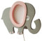 Clevere Kids Kinder-Wandlampe Alle meine Tiere | Handarbeit aus der EU | hochwertige Leselampe, Nachtlicht aus Holz | E14 (Elefant rosa)