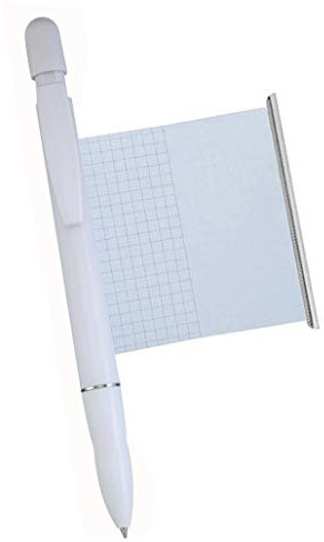 Kugelschreiber weiss mit Spickzettel - Made in Germany