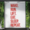 Wandtattoo, Motiv: Wake. Run. Lift. Eat. Sleep. Repeat.