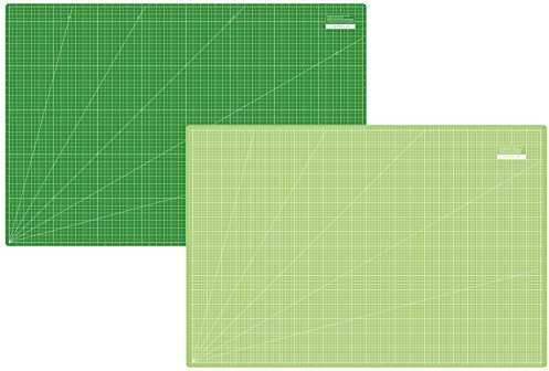SEMPLIX Selbstheilende Schneidematte A0 in Grün, Rosa, Grau, Türkis, Lila. Ideal fürs Basteln, Nähen und Patchworken. 120x80 Beidseitig Bedruckt. Vorderseite cm, Rückseite inch Bemaßung