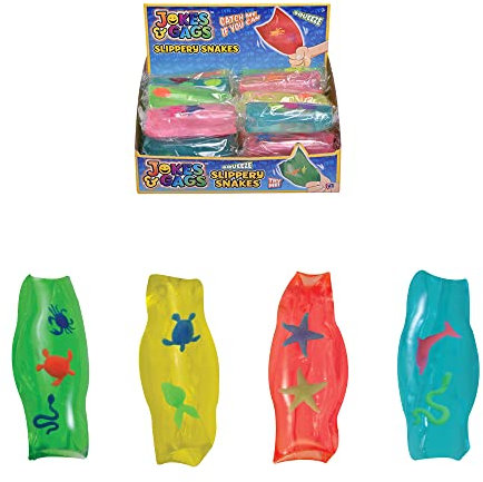 WOWOW Confezione da 4 Serpenti d'Acqua scivolosi | Serpente d'Acqua Giocattolo Fidget Squishy Serpente d'Acqua sensoriale