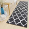 TAPISO Luxury Läufer Teppich Meterware Flur Kurzflor Brücke Modern Weiß Grau Geometrisch Marokkanisch Gitter Kleeblatt ÖKOTEX 80 x 200 cm