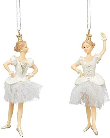 Exner dekorativer Deko-Anhänger Prima-Ballerina in weiß mit Tüllröckchen Preis für 2-er Set