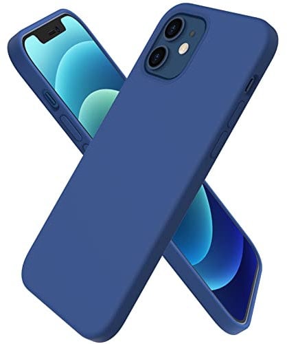 ORNARTO kompatibel mit iPhone 12 | 12 Pro 6,1 Silikon Case, Hülle Ultra Dünne Voller Schutz Flüssig Silikon Handyhülle Schutz für iPhone 12 Pro/iPhone 12(2020) 6,1 Zoll Blau