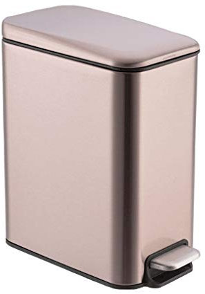 MYBA Poubelle Poubelle de Salon en Acier Inoxydable Cuisine Bureau, Poubelle en Plastique Poubelle Poubelle Poubelle Liner Amovible, 5L / 10L Corbeille à Papier (Color : Rose Gold, Taille : 5L)