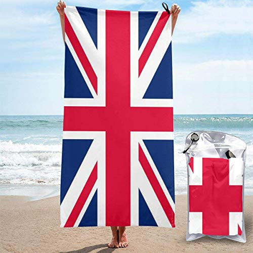 Lsjuee Union Jack Mikrofaser-Badetuch Schnelltrocknend, sandfrei, leicht Perfekt für Camping, Reisen, Strand,