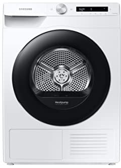 Samsung Asciugatrice Ai Control con Optimal Dry sensor DV90T5240AW S3, 9 Kg, Pompa di Calore, Classe A+++, Wifi, Oblò reversibile,Carica Frontale, 60l x 85h x 60p cm