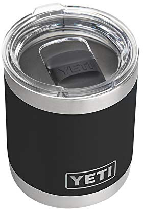 YETI Rambler 10 oz Lowball, Vacuum Insulated, Stainless Steel with MagSlider Lid, Black