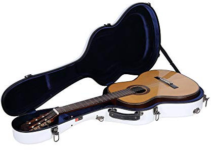 Crossrock CRF2021CWT Deluxe Gitarrenkoffer - Weiß - Fiberglas - Passt für Klassische Gitarren 4/4 volle Größe