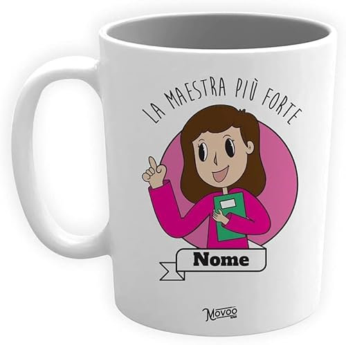 Movoo Design Tazza Maestra/Maestro Mug Lavabile in Ceramica Personalizzata con Nome