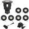 ledscom.de LED Bodeneinbauleuchte ATRIA für außen, IP65, schwarz, rund, 40mm Ø, warmweiß 7er Set