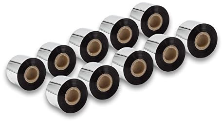 vhbw 10x Thermotransfer-Band kompatibel mit Valentin Genio 104, 144, 216 Drucker Etikettendrucker - Thermoband, Wischfest, 50 mm x 300 m, Schwarz