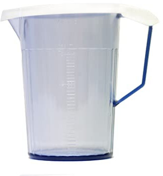 Antibacterial Graduated Jug 750ml with Antibacterial Jug Lid Reusable Virtually Unbreakable Polycarbonate (White)