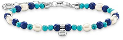 Thomas Sabo Armband mit blauen Steinen und Perlen 925 Sterlingsilber A2064-775-7