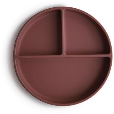 mushie Platos de Silicona para Niños | con Ventosa Antideslizante | Accesorios de Aprendizaje para Bebés y Niños Pequeños | Sin BPA | Resistente al Lavavajillas y al Microondas | Woodchuck