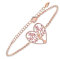 Générique Bracelet Femme Arbre de Vie Coeur Avec 36 Cristaux Etincelants. Cadeau Anniversaire Femme Bijoux, Original, Utile, Saint Valentin, Noël (Rose Tourmaline)